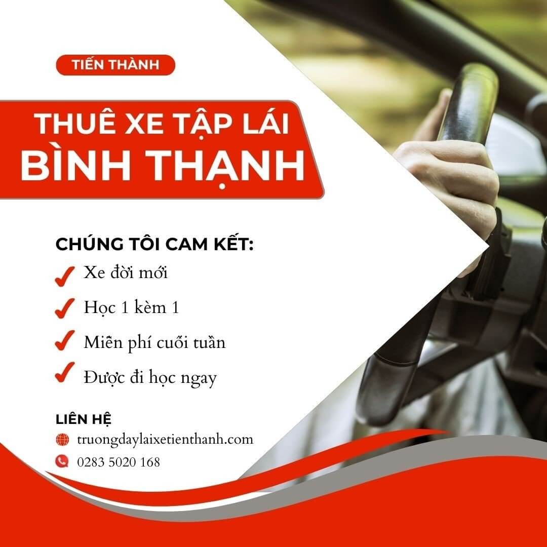thuê xe tập lái Quận Bình Thạnh trường tiến thành