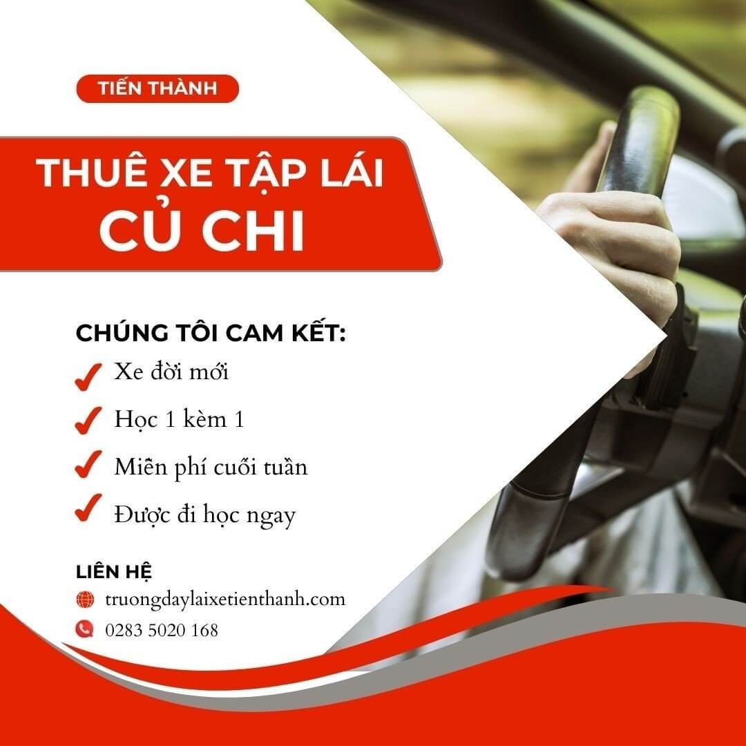 thuê xe tập lái Củ Chi - đào tạo lái xe tiến thành
