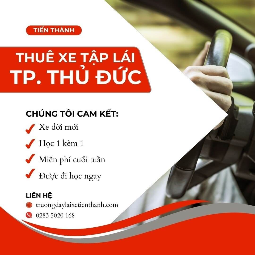 thuê xe tập lái tại Thủ Đức - tiến thành